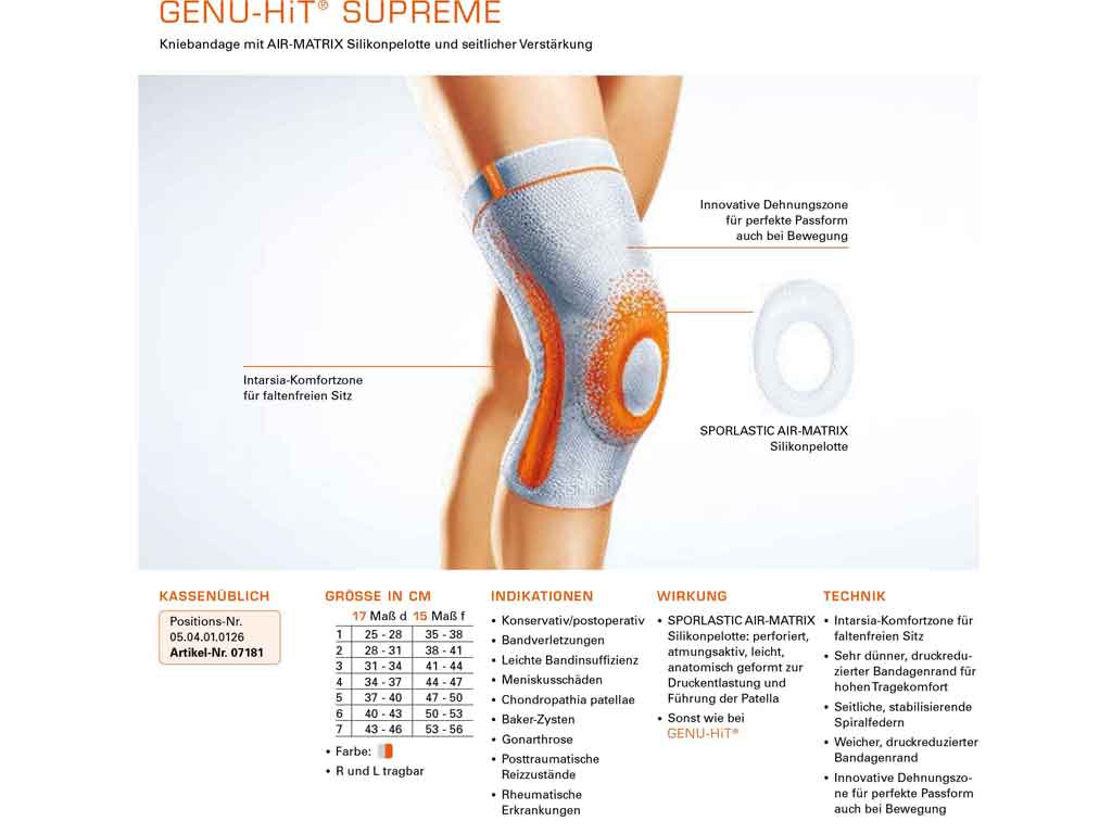 Kniebandage Sporlastic Genu-Hit Supreme