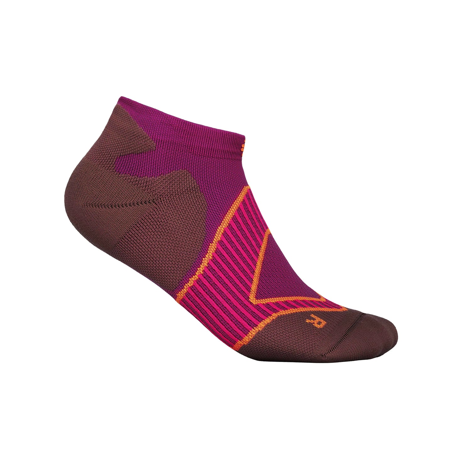 Das Bild zeigt die Bauerfeind Run Performance Low Cut Socks für Damen. Die Socken sind ergonomisch geformt und bieten gezielte Kompression im Mittelfussbereich, um die Fussmuskulatur während des Laufens zu unterstützen.